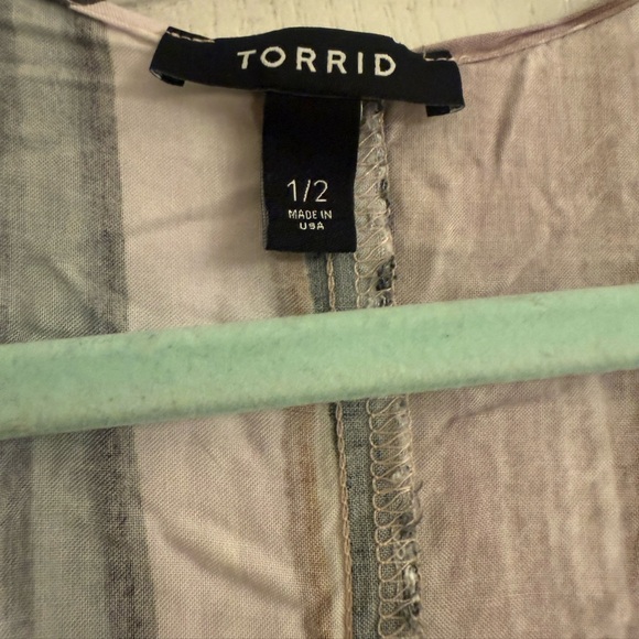 Torrid Multi Stripe Challis Hi-Lo Kimono Cardigan - size 1/2 - Picture 3 of 9